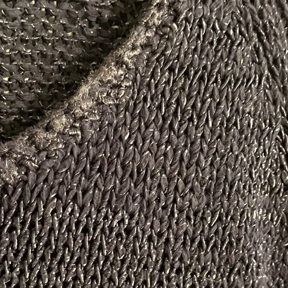 J. Jill  Sweater L Blue Knit Metallic Neutral Cozy Minimalist Preppy Academia - Picture 10 of 15